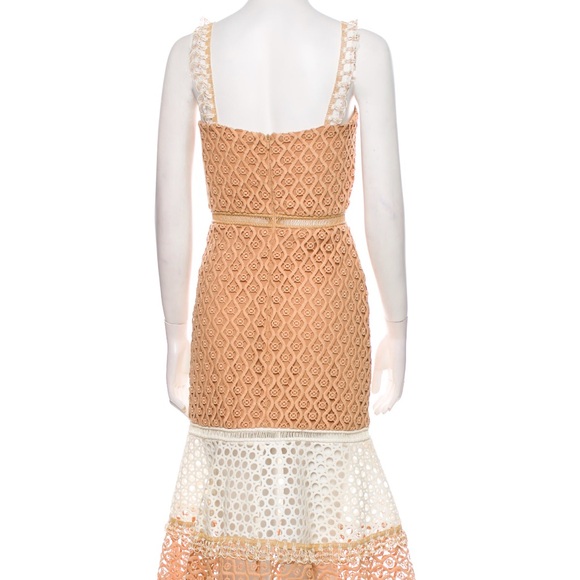 Alexis Peach and Cream Lace Dress - Picture 2 of 4